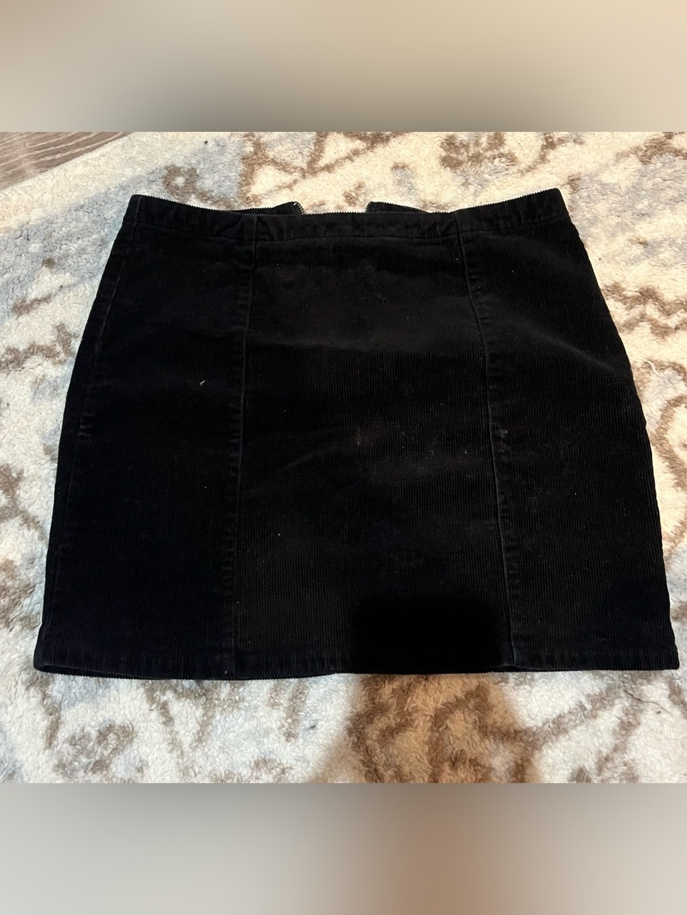 Black Corduroy Mini Skirt